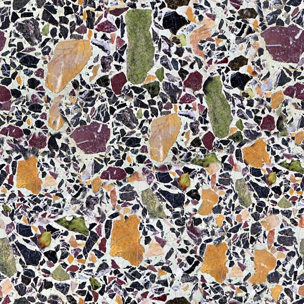 an image of a bright, colourful terrazzo tile